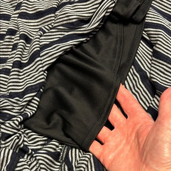 Bobeau Striped Blue & Grey Partially Lined Maxi Skirt - Picture 10 of 10